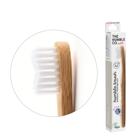 The Humble Co. Humble Brush Bamboo Toothbrush - Ultra Soft - Kids - White