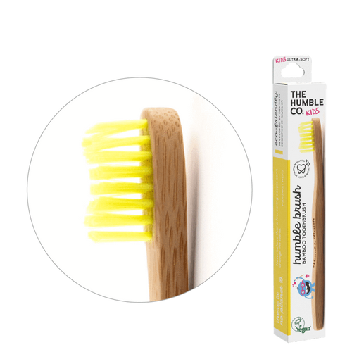 The Humble Co. Humble Brush Bamboo Toothbrush - Ultra Soft - Kids - Yellow