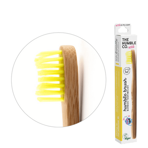 The Humble Co. Humble Brush Bamboo Toothbrush - Ultra Soft - Kids - Yellow