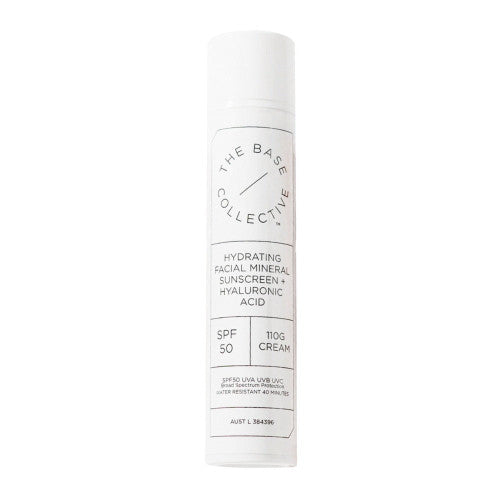 The Base Collective Hydrating Facial Mineral Tinted Sunscreen SPF 50 + Hyaluronic Acid Cream 110g