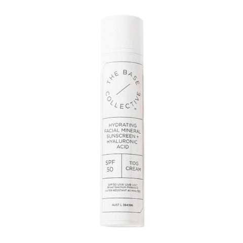 The Base Collective Hydrating Facial Mineral Tinted Sunscreen SPF 50 + Hyaluronic Acid Cream 110g