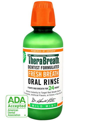 TheraBreath Fresh Breath Wild Mint Oral Rinse 437ml