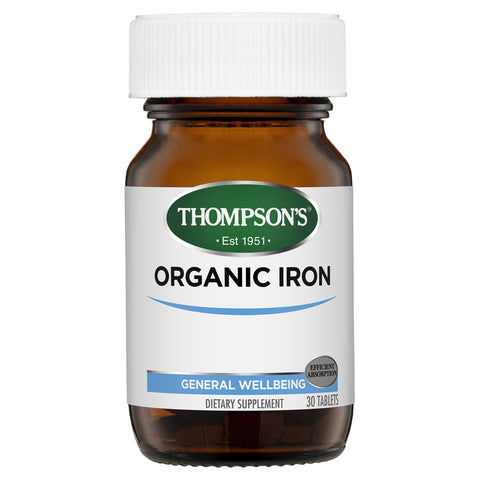 Thompson's Organic Iron 24mg 30 Tablets