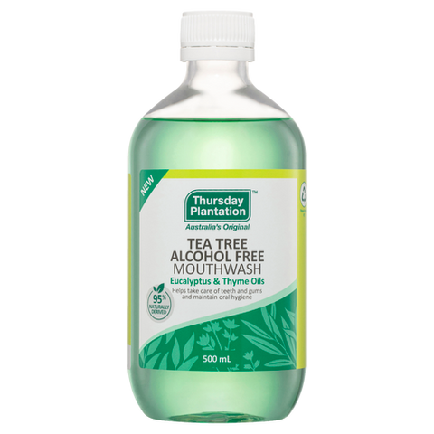 Thursday Plantation Tea Tree Alcohol Free Mouthwash Eucalyptus & Thyme Oil 500ml