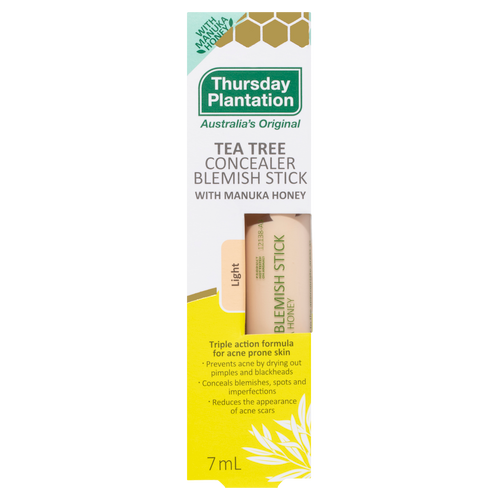 Thursday Plantation Tea Tree Concealer Blemish Stick with Manuka Honey 7ml Light