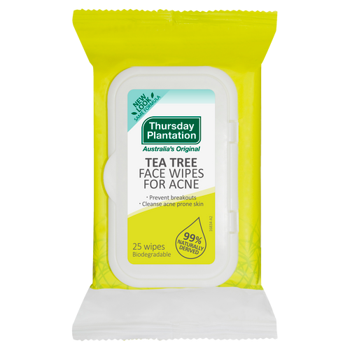 Thursday Plantation Tea Tree Face Wipes for Acne 25 Pack