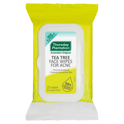 Thursday Plantation Tea Tree Face Wipes for Acne 25 Pack