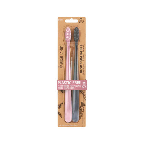 Bio Toothbrush Rose Quartz & Monsoon Mist Twin Pack