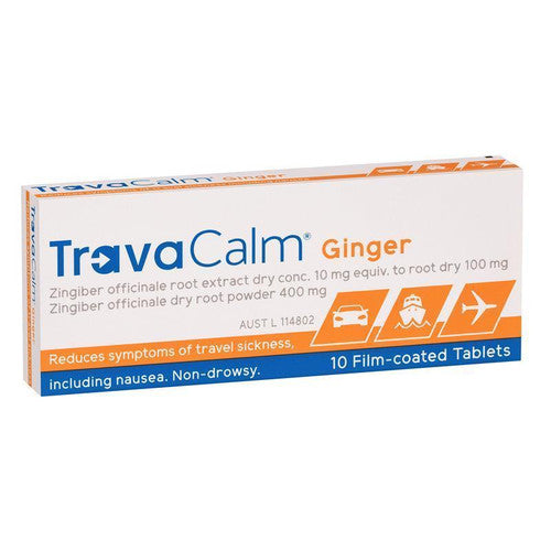 Travacalm Travel Sickness Natural Ginger 10 Tablets