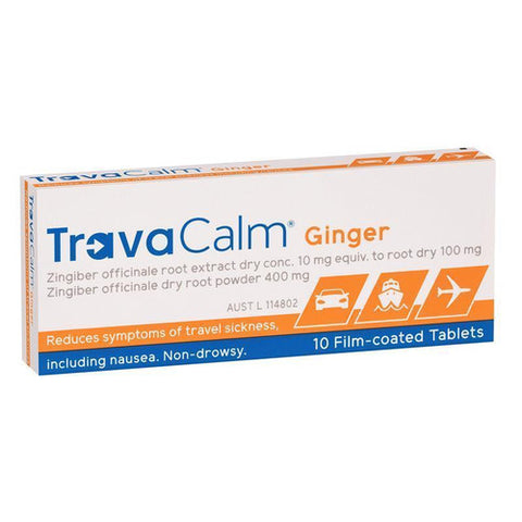 Travacalm Travel Sickness Natural Ginger 10 Tablets