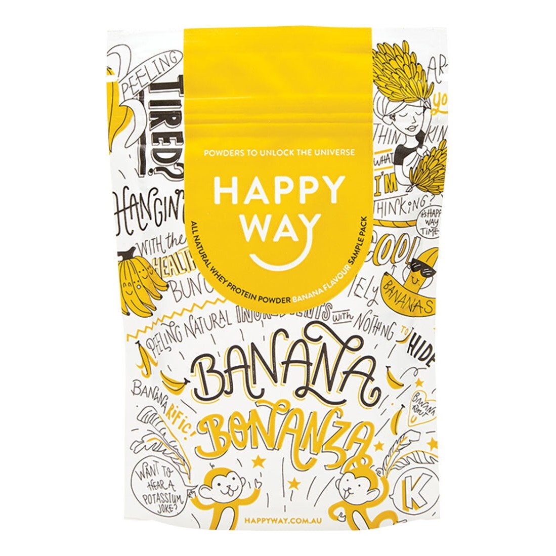 Happy Way Whey Protein Powder Banana 60g 6PK