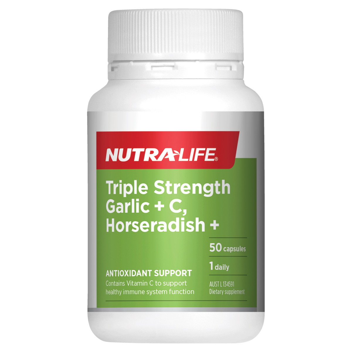 Nutra-Life Triple Strength Garlic + C Horseradish + 50 Capsules