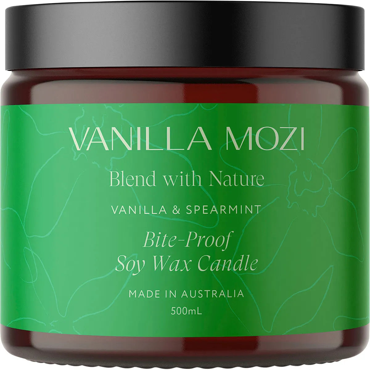Vanilla Mozi Bite-Proof Soy Wax Candle Vanilla & Spearmint 500ml