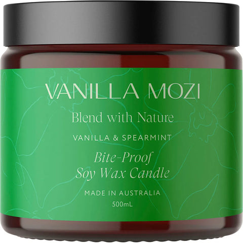 Vanilla Mozi Bite-Proof Soy Wax Candle Vanilla & Spearmint 500ml