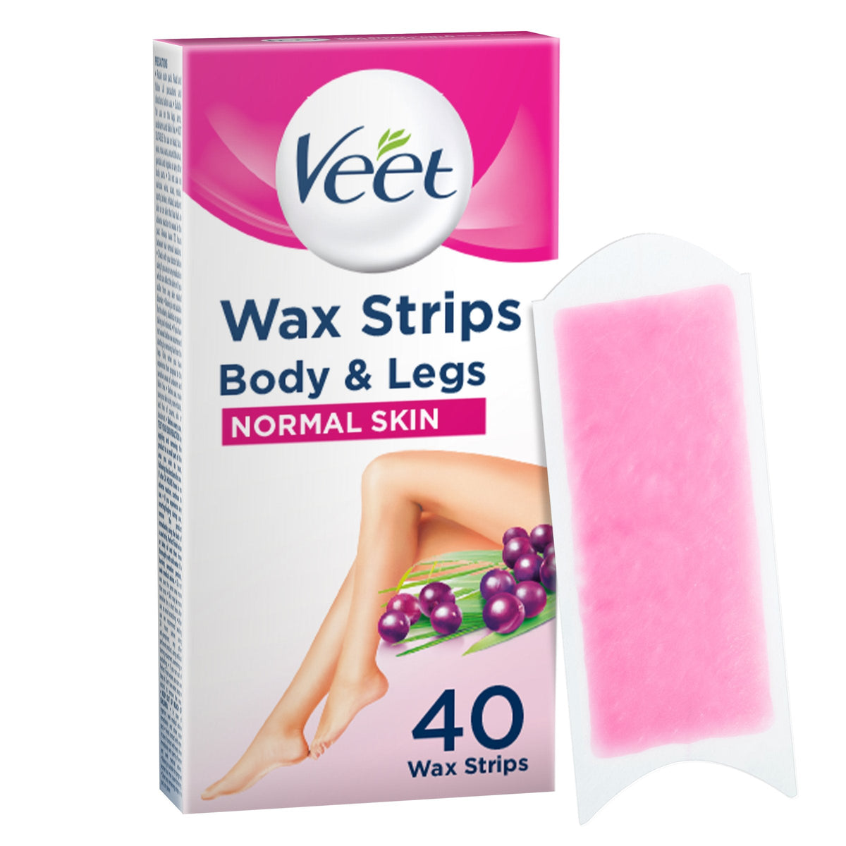 Veet Easy Grip Wax Strips Hair Removal 40 Pack