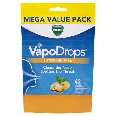 Vicks Vapodrops Butter Menthol 42 Lozenges