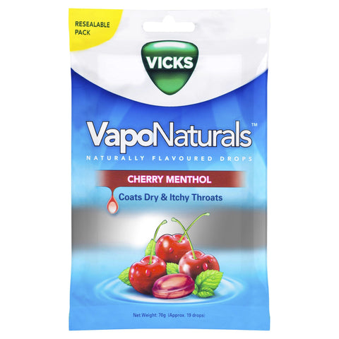 Vicks Vaponaturals Cherry Menthol Flavoured Drops 19 Drops