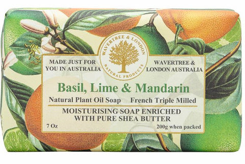 Wavertree & London Soap Bar Basil Lime Mandarine 200g