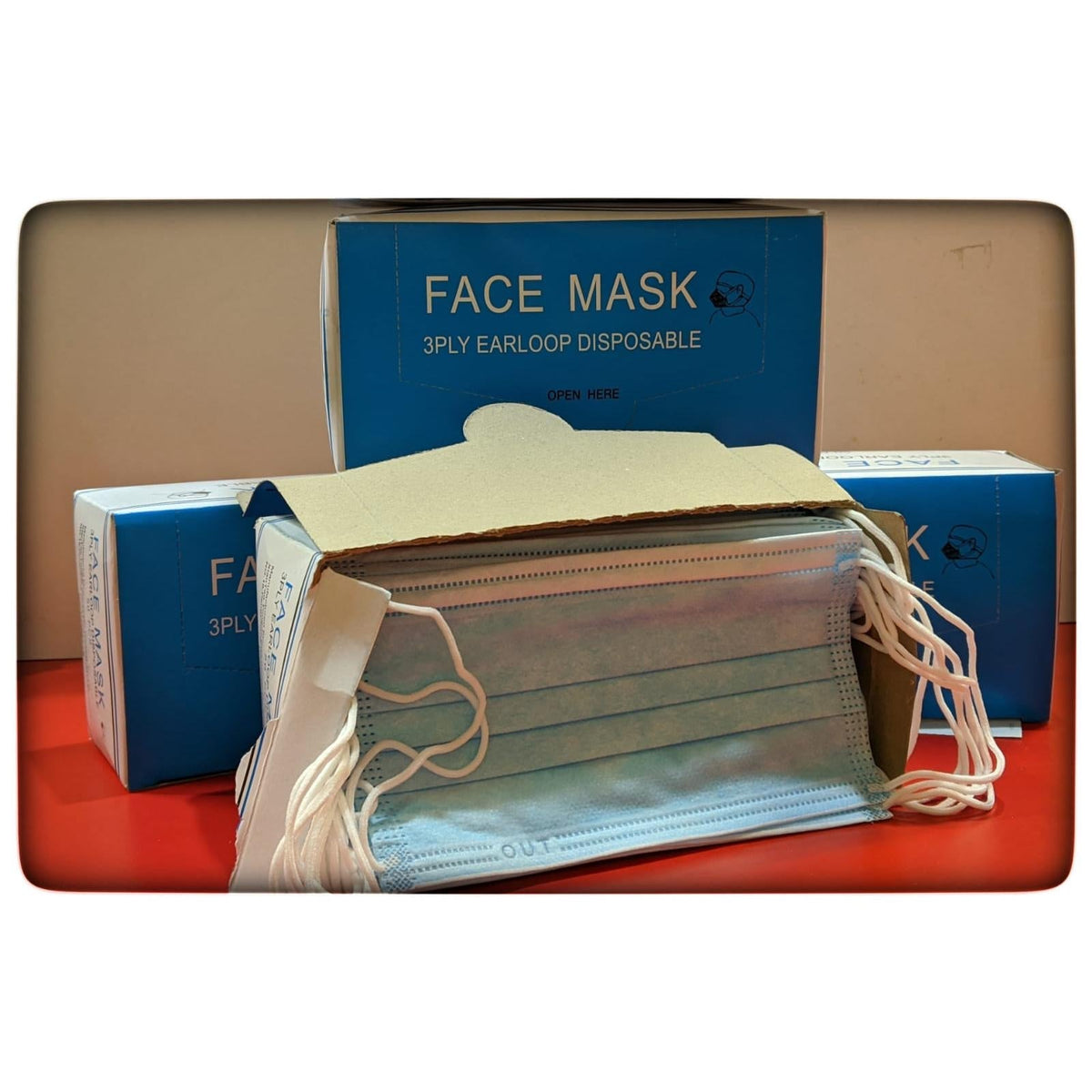 Face Mask 3 Ply Earloop Disposable 50 Pcs - Blue