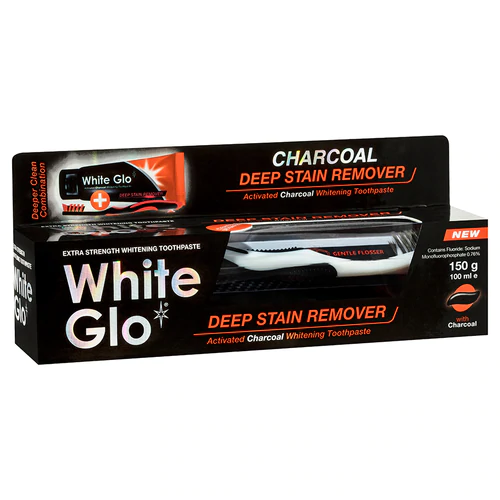 White Glo Charcoal Deep Stain Remover 150g
