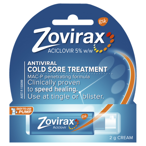 Zovirax Cold Sore Cream 2g Pump