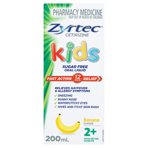 Zyrtec Kids Allergy & Hayfever Oral Liquid Banana 200ml