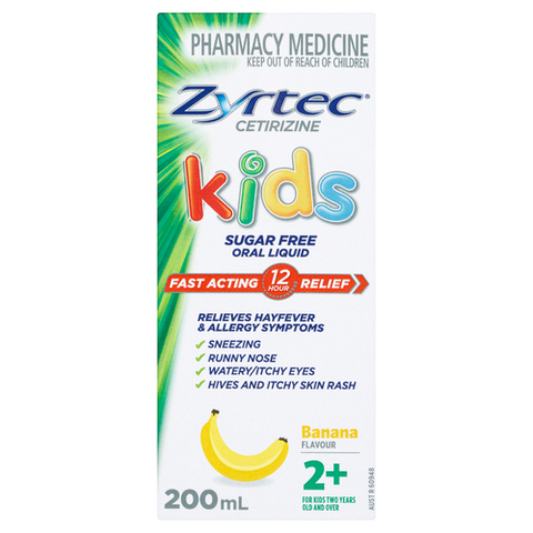 Zyrtec Kids Allergy & Hayfever Oral Liquid Banana 200ml