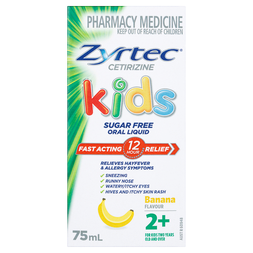 Zyrtec Kids Allergy & Hayfever Oral Liquid Banana 75ml