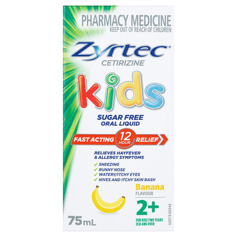 Zyrtec Kids Allergy & Hayfever Oral Liquid Banana 75ml