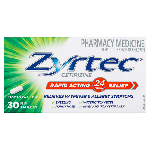 Zyrtec Rapid Acting Allergy & Hayfever Tablets 30 Pack