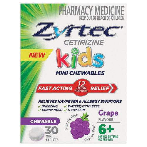 Zyrtec Kids Chewable Grape 30 Tablets
