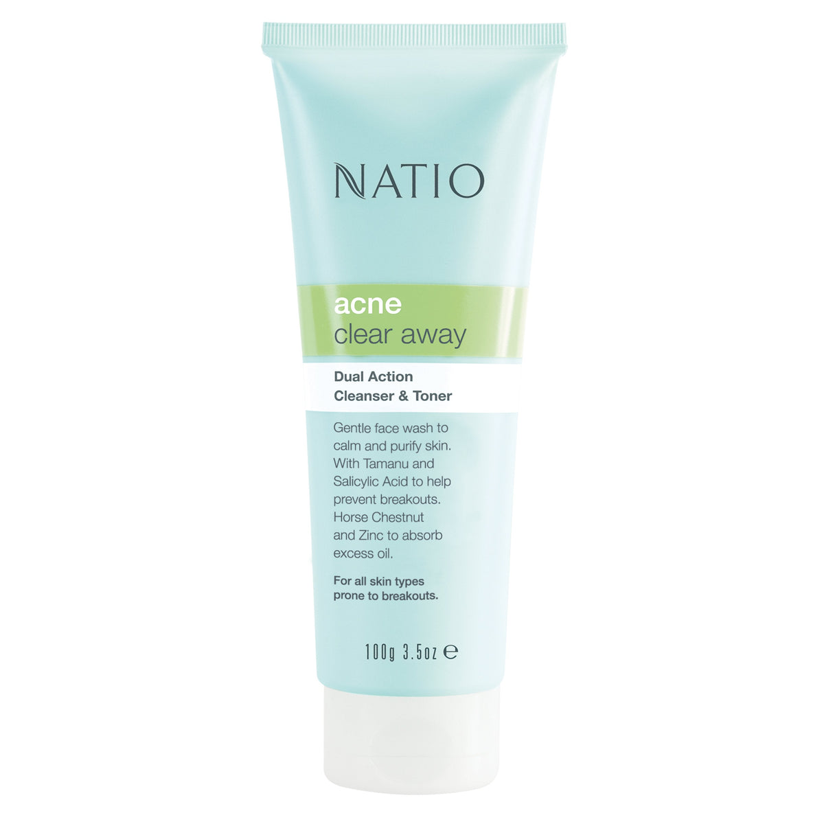 Natio Acne Dual Action Cleanser & Toner 100g