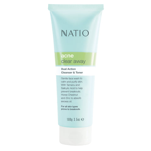 Natio Acne Dual Action Cleanser & Toner 100g