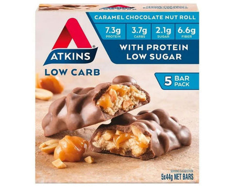 Atkins Caramel Chocolate Nut Roll 5pk