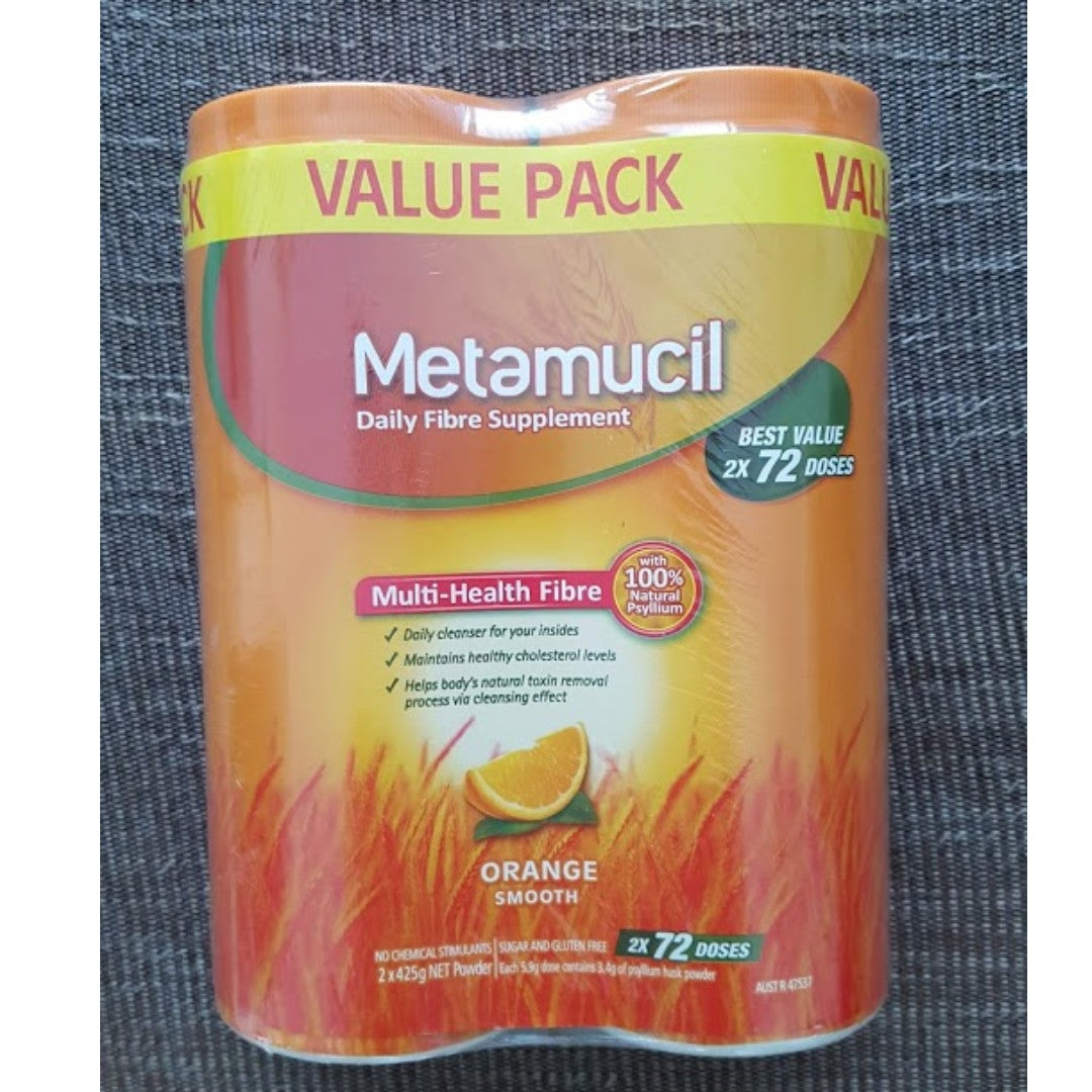 Metamucil Daily Fibre Supplement Orange 2 x 72 Doses