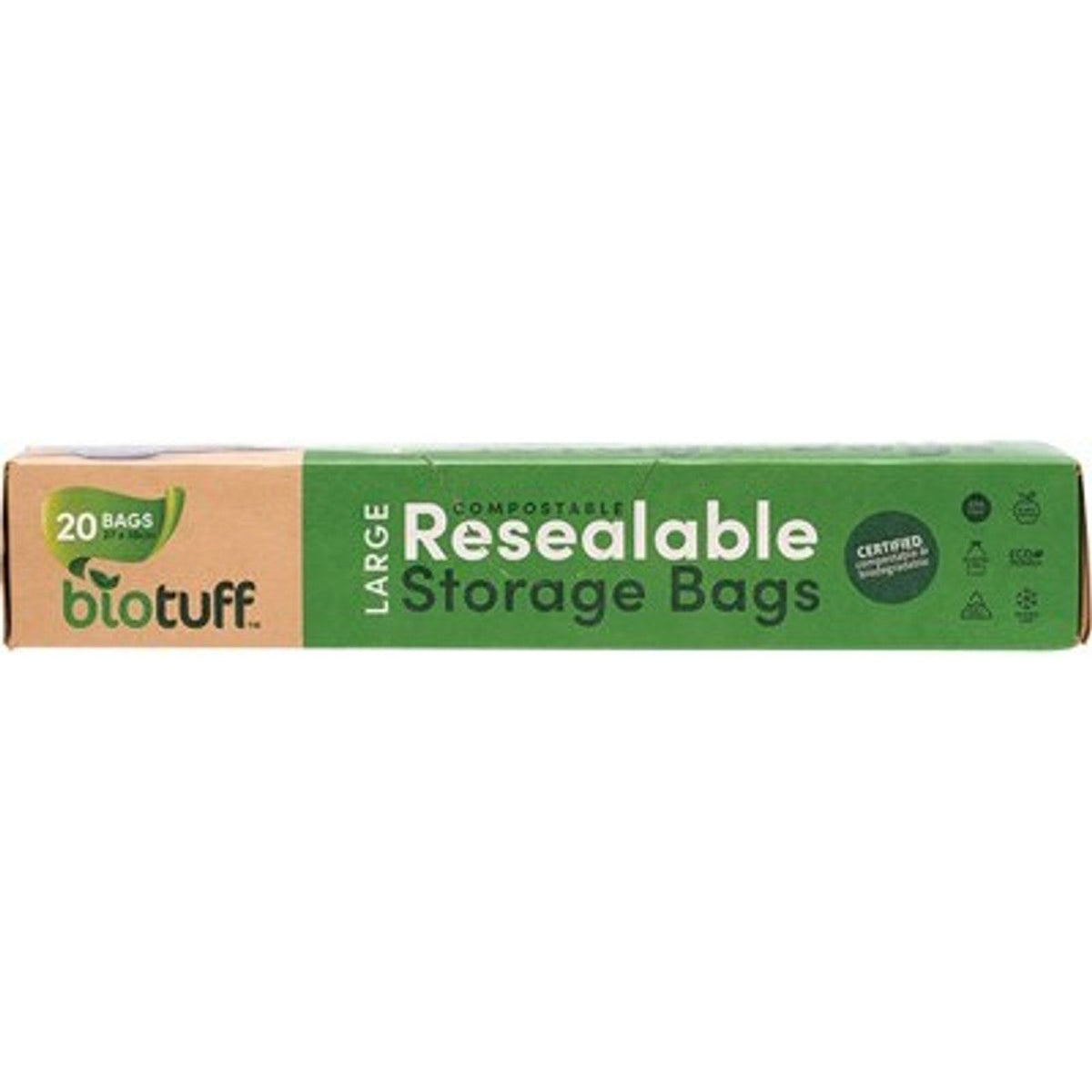 BIOTUFF Resealable Large Storage Bags 27x30cm 20