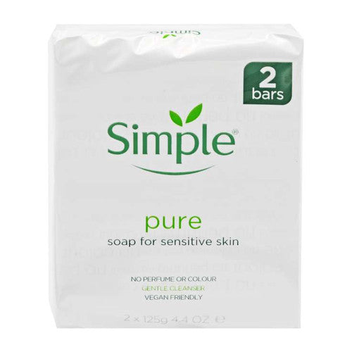 Simple Pure Soap for Sensitive Skin Twin Pack 125g