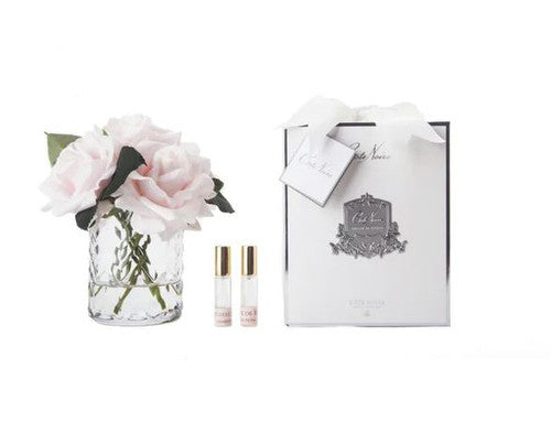 Cote Noire Herringbone Flower - Clear Glass French Pink Rose HCF33