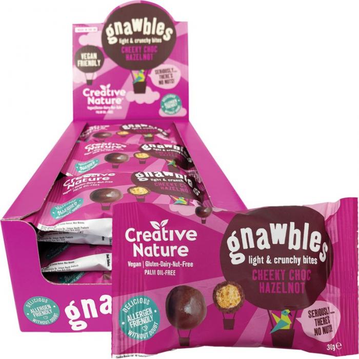 CREATIVE NATURE Gnawbles Light & Crunchy Bites Cheeky Choc Hazelnot 30g 15PK