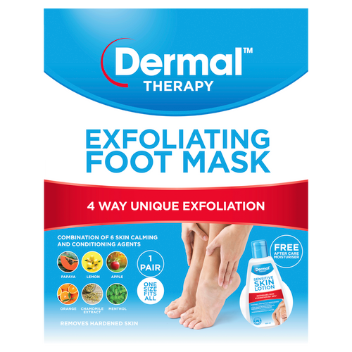 Exfoliating Foot Mask Front of Packaging