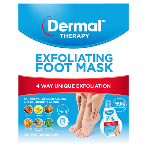Exfoliating Foot Mask Front of Packaging