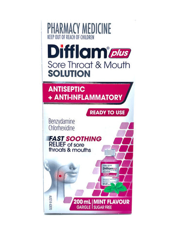 Difflam Plus Ready To Use Sore Throat & Mouth Solution 200mL