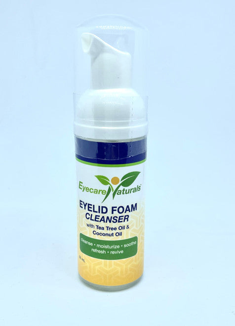 Front of a bottle of Eyecare Naturals Eyelid Foam Cleanser 50ml