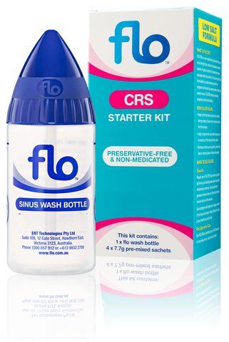 Flo CRS Kit 4 Sachets Front of Packaging (Box & Bottle)