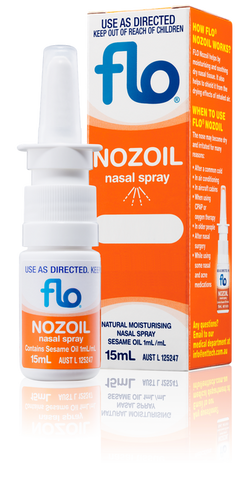 Flo Nozoil Nasal Spray 15ml Front of Packaging (Box & Bottle)