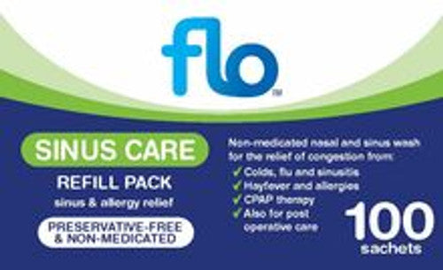 Flo Sinus Care Refill Kit 100 Sachets Front of Packaging