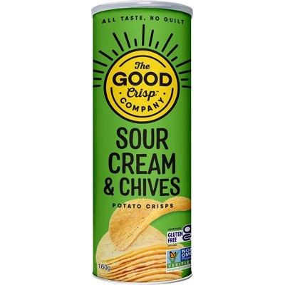 THE GOOD CRISP COMPANY Potatos Crisp Sour Cream And Chives 8x160g