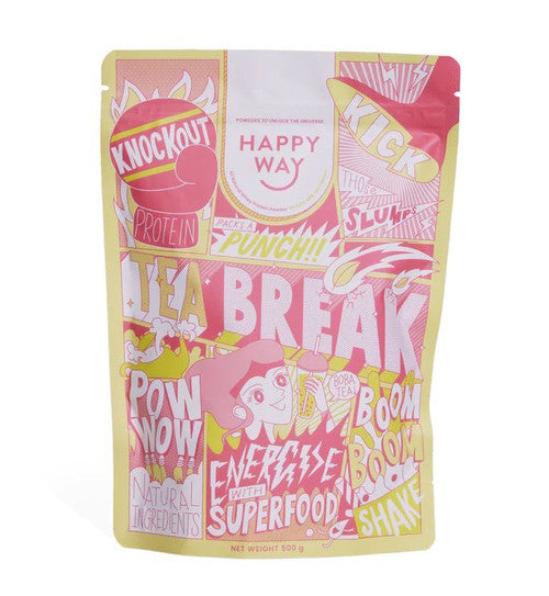 Happy Way Protein Matcha Milk Boba Tea Whey Protein Powder 500g