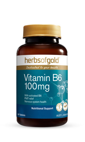 Herbs of Gold Vitamin B6 100mg 60 Tablets
