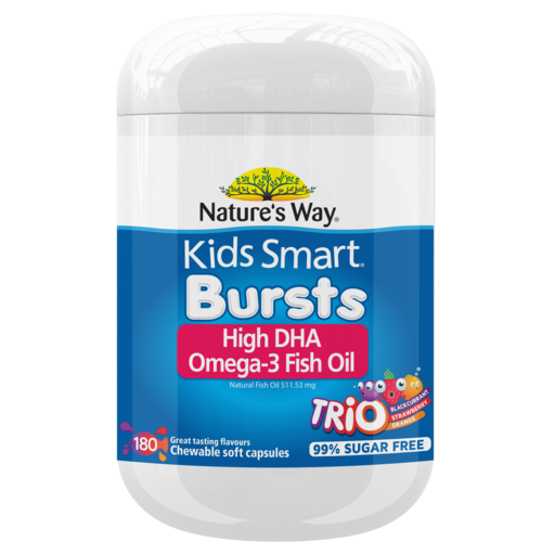 Nature's Way Kids Smart Bursts Omega-3 Fish Oil Trio 180 Capsules